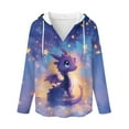thumbnail image 5 of DISNIMO Dragon Star Printed Hoodies for Women Long Sleeve Sweatshirts V Neck Pullover Tops Trendy Hoodies for Fall Winter, L, 5 of 7