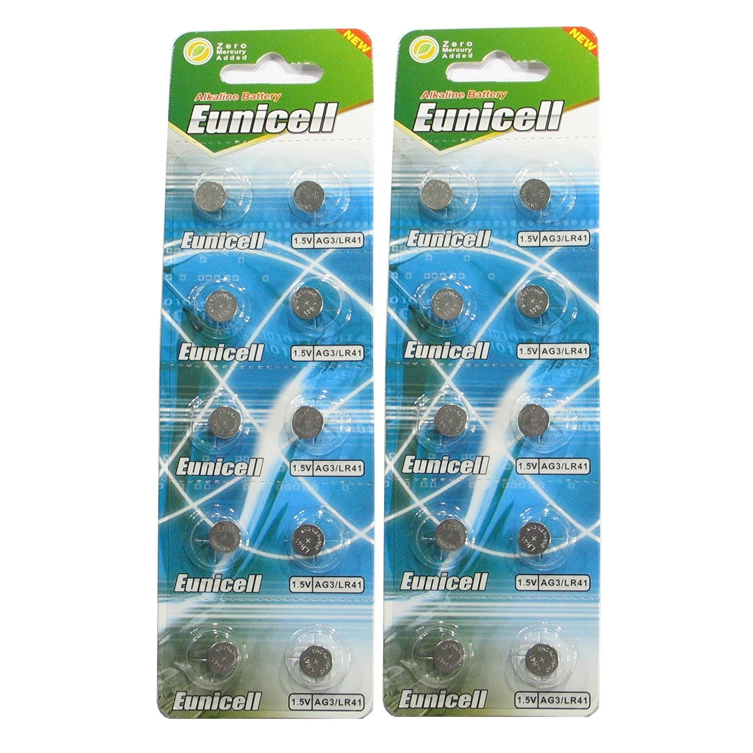 20 Eunicell AG3 / LR41 / 192 / 392 Button Cell Battery Long Shelf Life ...