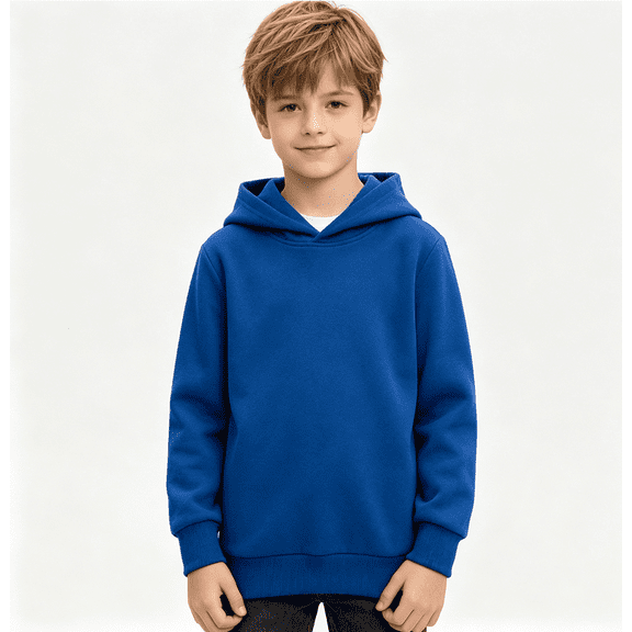 Cethrio Boys Cotton Hoodies Size 8, Casual Long Sleeve Fall Pullover Kids Sweatshirts Blue