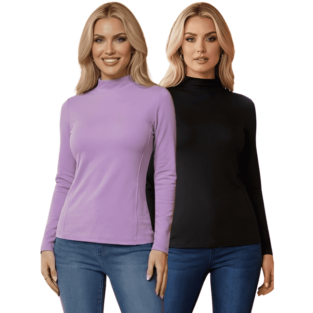 Set 2 Blusas Mujer Manga Larga Interior Unitalla Térmico Invierno Dama