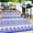 Bohemia2 (Blue&white), variant on Waterproof Outdoor Rug 5x8ft, Bohemia Reversible Plastic Straw Mat for Patio RV Deck Porch Backyard Balcony Camping Picnic Beach Indoor Outdoor Carpet, Black&White
