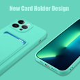 thumbnail image 2 of TPU Wallet iPhone 13 Case, Card Holder Camera Protection Cover + Screen Protector, Push-able Card Slot Case Compatible with iPhone 13 Phone Case Girls Women -Green, 2 of 13