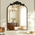 thumbnail image 2 of BEAUTYPEAK 32"x 22" Vanity Wall Mirror Decorative Vintage Arch Bathroom Mirror,Black, 2 of 8