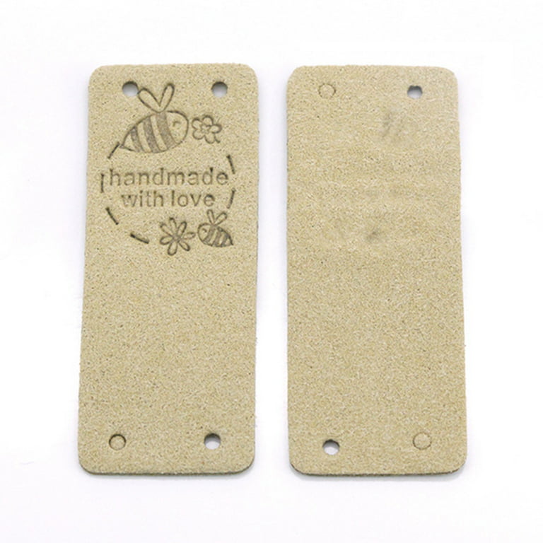 50Pcs Handmade Label Hang Tags for Handmade with Love Tags Leather Tags for  Clothes Gifts Bags Sewing Accessories 