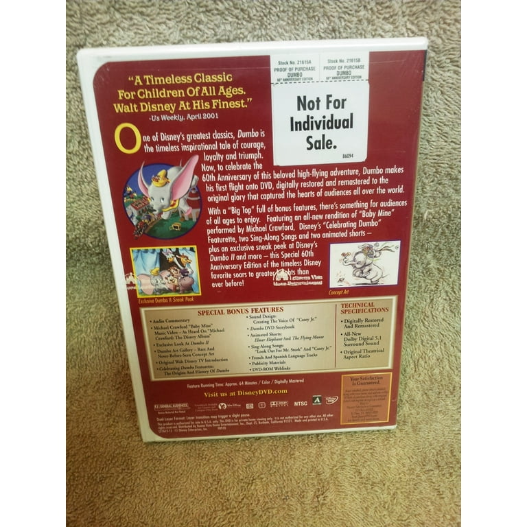 Disney Original Movie - Dumbo (DVD) Directed by Wilfred