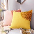 thumbnail image 4 of Decorative 3D Floral Throw Pillow Cover Ultra Soft Velvet Cushion Case Square Home Sofa Bed Room Farmhouse Decor 18 x 18 Inch Yellow, 4 of 4
