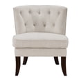 thumbnail image 2 of Beige Tufted Accent Chair with Solid Wood Legs / Ideal for Living Room, Bedroom and Dining Area, 2 of 5