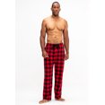 thumbnail image 2 of DEVOPS Men's Buffalo Plaid Plush Fleece Pajama Pants Sleepwear (Small, Red/Grey), 2 of 7