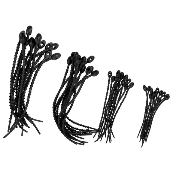 Uxcell 48-Pack Adjustable Plant Ties, 4.7/5.9/6.7/8.2 Inch Silicone Flexible Multi-Function Garden Twist Tie Support Twine [Black]