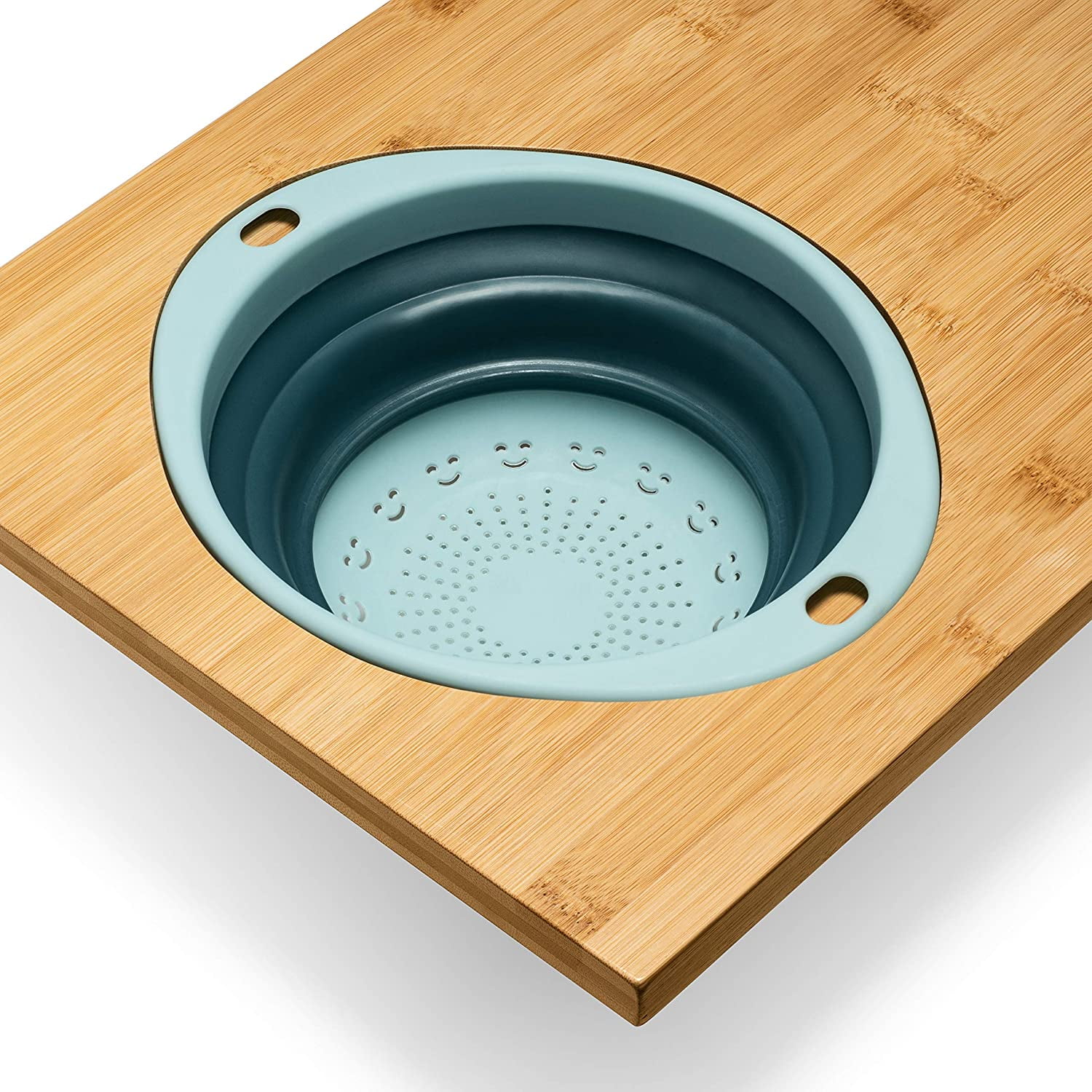 Homevative Bamboo Cutting Board with Colander