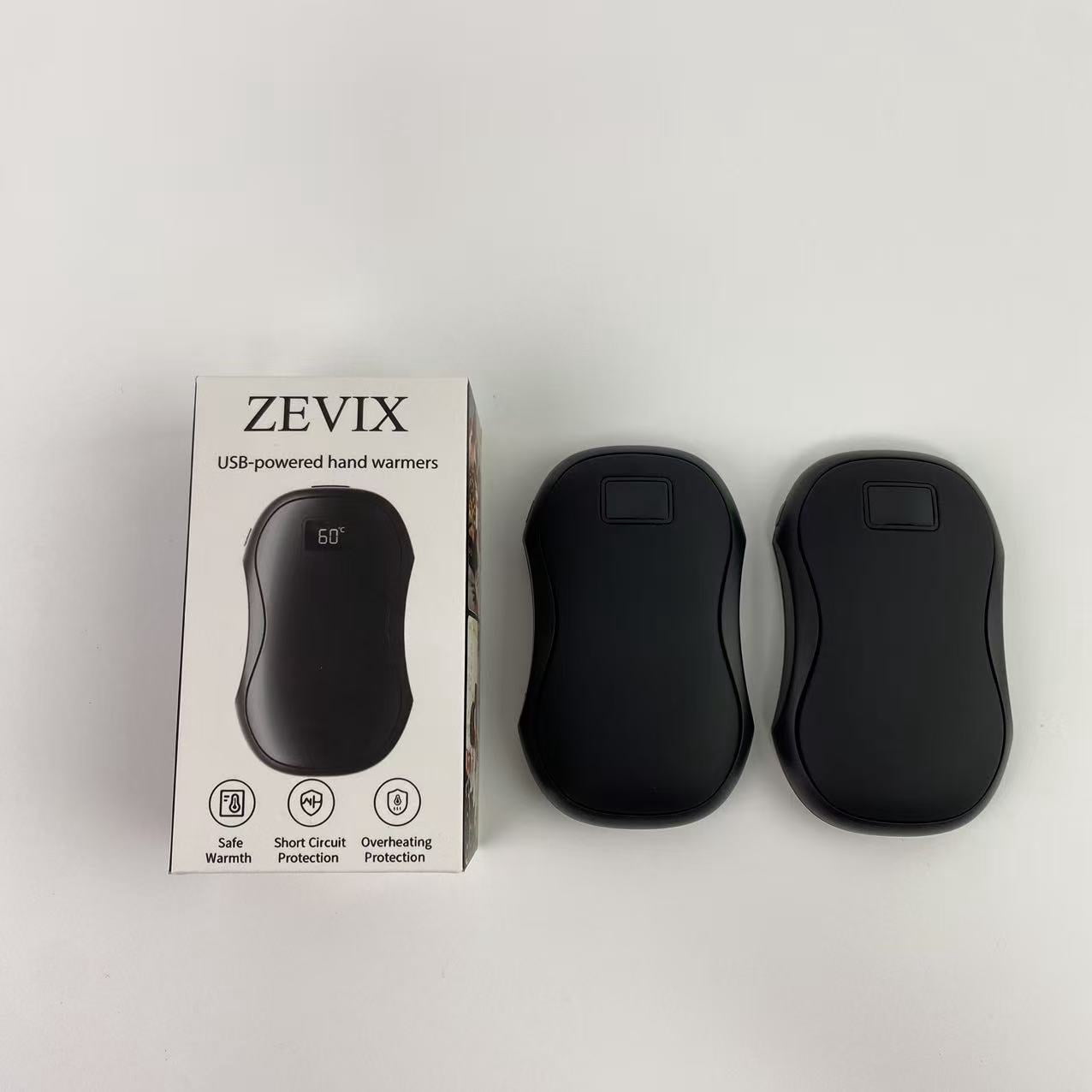 ZEVIX USB-powered hand warmers,8000mAh Hand Warmers Rechargeable 2 Pack, AI Smart Chip Long Safe Heat, Quick Charge Electric Portable Pocket Heater