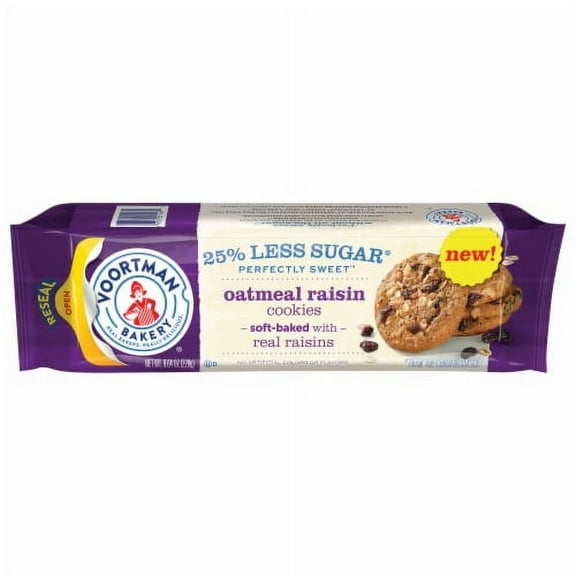 (1PACK) Voortman Bakery Perfectly Sweet Oatmeal Raisin Cookies