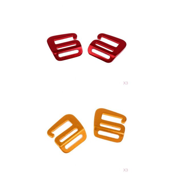 Hebilla de cincha ajustable bicolor de 25 mm con gancho en G para correas de equipaje 6 pares