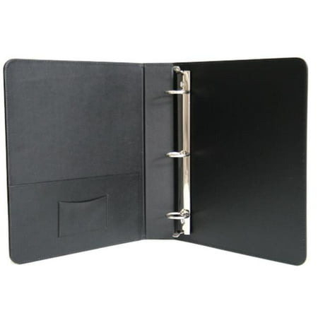 1.5 Inch Leather - Royce Leather 307-BLK-8 1.5 Inch Ring Binder - Black