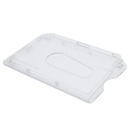 30 Mil Cr80 Graphic (Slim Heavy Duty Horizontal ID Badge Holder - Hard Plastic (HOLDS 1 CARD) Clear Polycarbonate - Single CR80 30 Mil - UV Protect Rigid Case w Easy.., By Specialist)