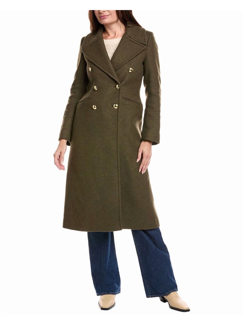Barbour womens Reva Wool-Blend Military Coat, 12, Green