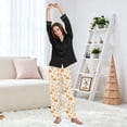 thumbnail image 6 of Dailycode Women's Pajama Pants Wide Leg Lounge Pj Bottoms With Pockets Cute Dog and Flower Leaf, 6 of 7