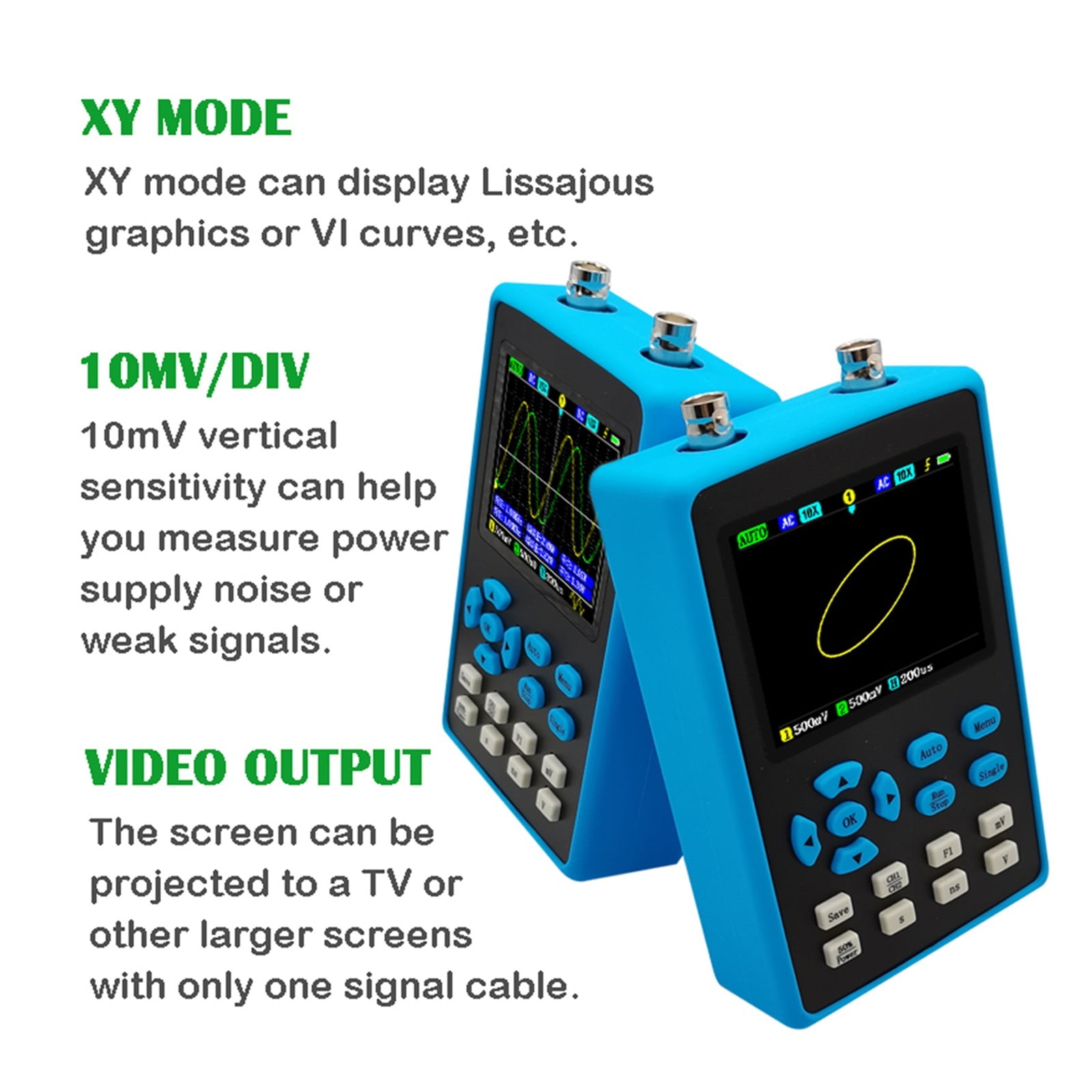 DSO2512G 120M Bandwidth Dual Channel Oscilloscope 2.8 Inch Display 10mV Minimum Vertical Spectrum Analysis Sine Wave ,Professional Designed