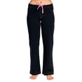 thumbnail image 2 of Casual Nights Women's 100% Cotton Contrast Stitch Pajama Sleep Pants - Black - Medium, 2 of 2