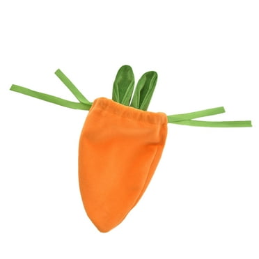 Easter Carrot Gift Bags with Bunny Ear Design, Velvet Drawstring Candy and Treat Bags for Kids, 9.5"x4" Reusable Goodie Bags for Easter Basket, Parties, Decorations