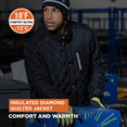 thumbnail image 3 of RefrigiWear Men's Insulated Diamond Quilted Jacket - Warm, Lightweight, Water-Resistant Work Coat for Cold Weather, 3 of 7