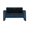 thumbnail image 4 of GZXS 52.3 Inch Upholstered Storage Bench, Teddy Fabric End of Bed Bench Comfy Ottoman with Arms, for Bedroom & Living Room, Navy Blue, 4 of 8
