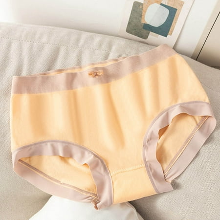 

Brief Underwear for Women Contrast Binding Colorblock Top-stitching Brief Panties Women s Color Underwear Sweet Breathable Mid-Waist Soft Lace Seamless Briefs QIPOPIQ Clearance