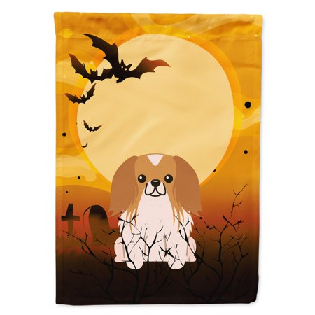 Carolines Treasures BB4369GF Halloween Pekingnese Red White Flag Garden Size   Small  multicolor