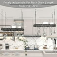 thumbnail image 7 of 33” Hanging Pot Rack Ceiling Mount, Black Metal Pan Rack Hanging with 15 Hooks, Oval Pots and Pans Hanging Rack, Ceiling Hanging Pot Racks with Grid, Pan and Pot hangers for Kitchen Cookware Utensils, 7 of 7