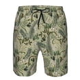 thumbnail image 3 of Balery Tropical Plants Green Traje de Baño Estilo Hawaiano para Hombre, Shorts de Secado Rápido con Bolsillos-3X-Large, 3 of 6