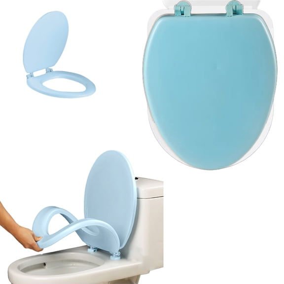 Twfbrm Durables Toilet Seat with Cover, Soft Toilet Seat, Quick & Easy Install, Heavy-Duty Plastic, Adjustable Fit for Toilets, Durable & Fade-Resistant