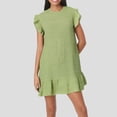 thumbnail image 1 of WILLBEST Vestidos Para Mujer Vestido Informal De Verano Para Mujer, Vestido Midi Sin Mangas Acampanado Con Dobladillo Con Volantes Para Uso Diario, Viajes, Vacaciones, Fiestas Y Salidas., 1 of 3