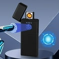 thumbnail image 2 of Penkiiy Ultra-Thin Electric Lighter,Tungsten Turbo Lighter Touch Switch Windproof Lighter Rechargeable USB Lighter with LED Battery Indicator, 2 of 9
