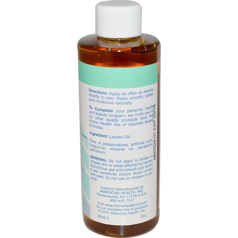 Home Health Liquid Lanolin Pure Emollient Oil Moisturizer Natural 4 oz