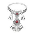 thumbnail image 4 of Collar bohemio vintage con borlas retro, colgante, cadena para suéter para mujeres y niñas. rojo, 4 of 9