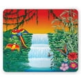 thumbnail image 1 of Exotic Mouse Pad, Landscape of Tropic Botany Parrots Waterfall at Ombre Sunset Scenery, Rectangle Non-Slip Rubber Mousepad, Lime Green and Multicolor, by Ambesonne, 1 of 2
