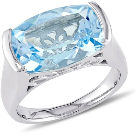 Tangelo 8 Carat T.G.W. Blue Topaz Sterling Silver Cocktail Ring