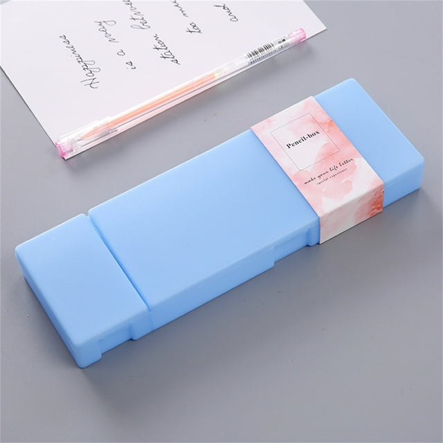 WSBDENLK Pure Color Personality Macaron Color Stationery Box Creative Candy Color Student Pencil Case,Large Capacity Stationery Box,Stationery Bag Organizer