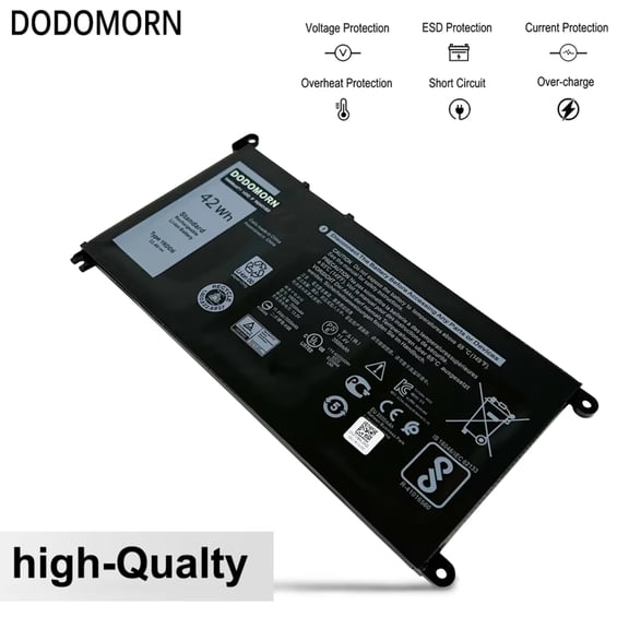 YEYNGQC YRDD6 Laptop Battery Vostro 3491 3591 3490 3590 3501 Inspiron 5481 5482 5485 5491 5591 5485 5585 5480 11.4V