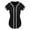 Black, variant on Baseball Women Summer Short Sleeve Button Down V Neck Plain T Shirts Hop Softball Sports Active Tee