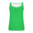 thumbnail image 5 of FAVIPT Oversized Loose Tank Tops for Women Ruched V Neck Ring Hole Solid Tees Stretchy Summer Tunic Tees 2026 Green,L, 5 of 5
