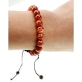 thumbnail image 4 of Red Agate Gemstone Macrame Style Adjustable Bracelet - Good for Healing and Protection, 4 of 4