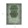 thumbnail image 3 of HomeRoots 581334 10 x 14 ft. Geometric Washable Indoor & Outdoor Rectangle Area Rug, Olive Green & Artichoke Green, 3 of 5