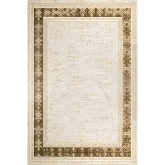 Beige Framed Area Rugs for Living Room Washable Rugs Boho Moroccan Area Rug Soft Neutral Geometric Bohemian Carpet Distressed Indoor Rug for Bedroom Dining Room Office Foldable Nonslip Rug