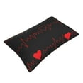 thumbnail image 3 of Haiem Pillowcase for Hair and Skin Queen - Cardiogram and Heart Printed Soft Pillowcase with Envelope Closure-20"x30", 3 of 9