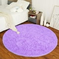 thumbnail image 7 of Junovo Round Fluffy Area Rugs For Kids Girls Princess Castle Plush Shaggy Carpet Cute Circle Nursery Rug For Kids Room Bedroom Living Room,4'x4',Purple, 7 of 7