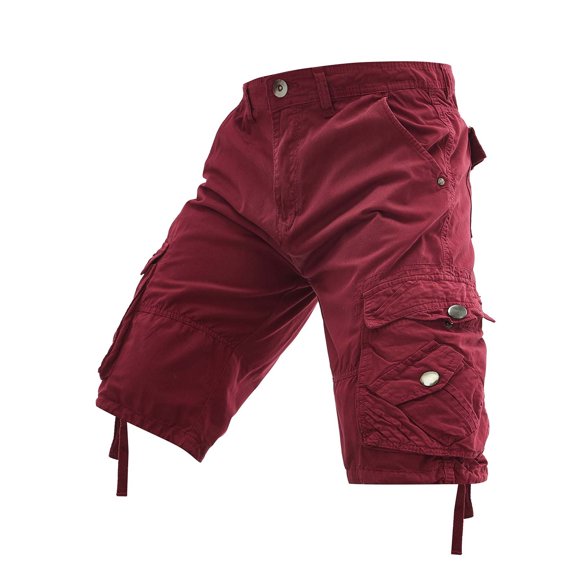 Men's Cotton Cargo Shorts Fashion Baggy Fit Knee Length Stretch Short Pants, Y2K Crinkled Loose Fit Streetwear with Belt Loops & Drawstring Hem, Big & Tall Sizes Available