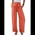 thumbnail image 1 of Pantalones de Salón Anchos para Mujer con Bolsillos, Cintura Alta, Ajustables, con Nudo y Holgados. Naranja XXL, 1 of 7