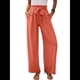 thumbnail image 1 of Pantalones de Salón Anchos para Mujer con Bolsillos, Cintura Alta, Ajustables, con Nudo y Holgados. Naranja M, 1 of 7