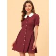 thumbnail image 2 of INSPIRE CHIC Robe Vintage pour Femmes Peter Pan Col Lacé Boutonné, 2 of 6